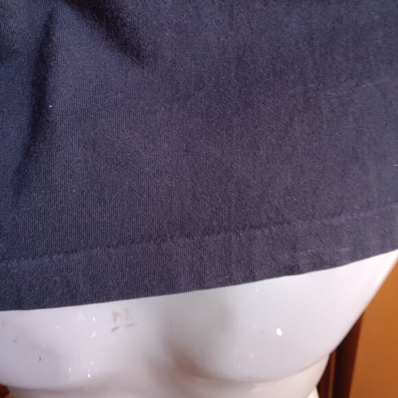 Vintage Large T-shirt Single Stitch 90's Cross Creek Black Long Sleeve Mock Crew - Picture 3 of 4